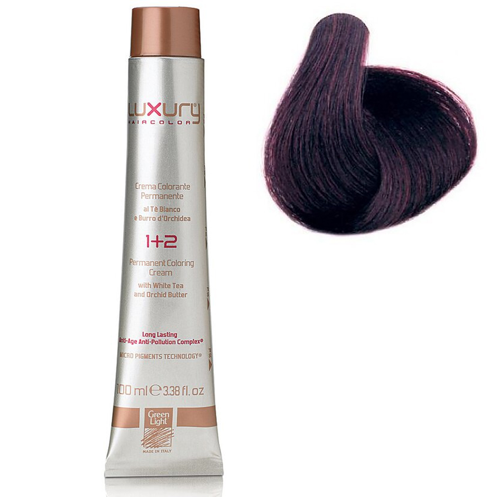 Стойкая крем-краска Светлый фиолетовый каштан 5.2 Luxury Hair Color Light Irisè Brown 5.2