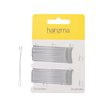 Невидимки 60 мм прямые серебро (Harizma)