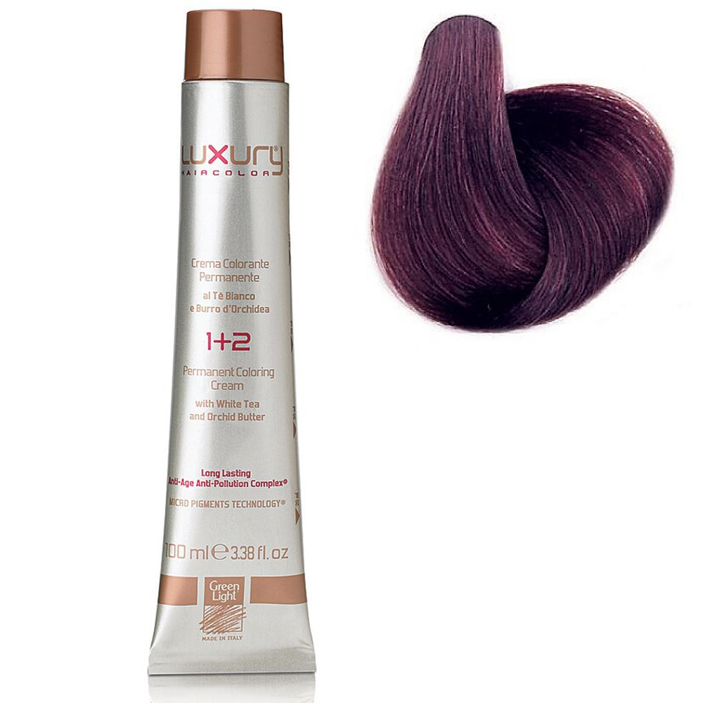 Стойкая крем-краска Экстра светлый фиолетовый каштан 5.222 Luxury Hair Color Exclusive Light Irisè Brown 5.222