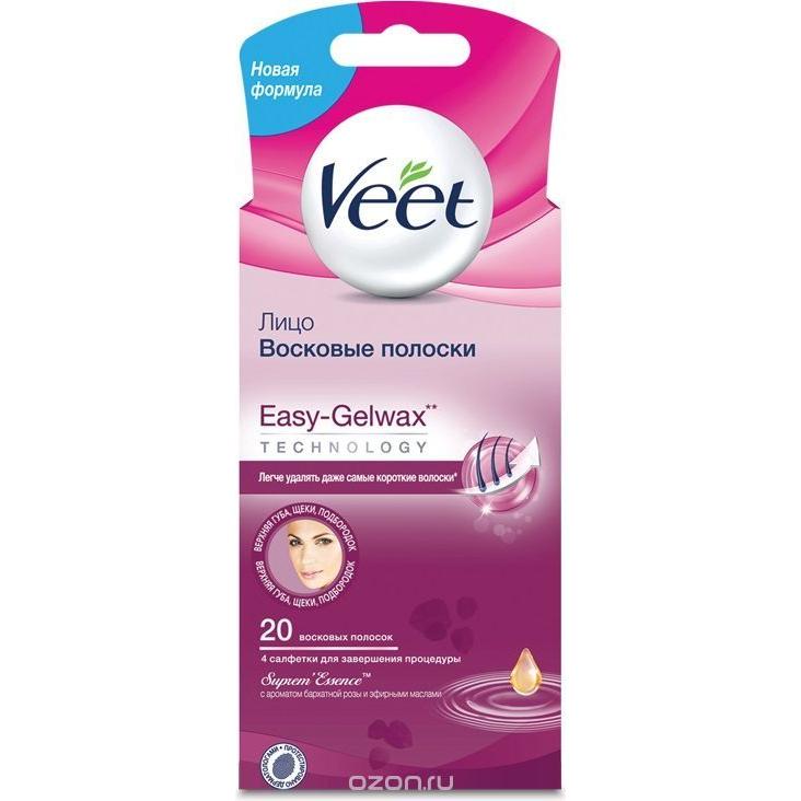 Восковые полоски Veet для чувствительных участков тела и лица с ароматом бархатной розы и эфирными маслами Easy Gel-wax
Восковые полоски Veet для чувствительных участков тела и лица с ароматом бархатной розы и эфирными маслами Easy Gel-wax