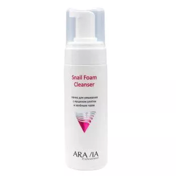 Пенка для умывания с муцином улитки и зелёным чаем Snail Foam Aravia