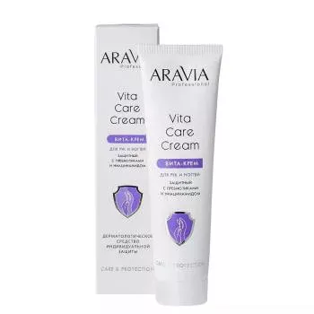 Вита-крем для рук и ногтей защитный с пребиотиками и ниацинамидом Vita Care Cream Aravia 100 мл