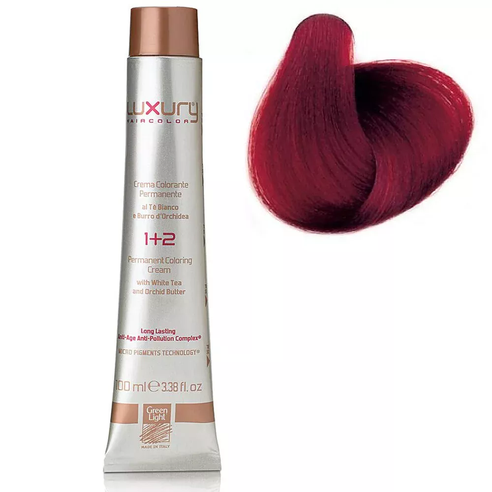 Стойкая крем-краска Красный фиолетовый блондин 7.62 Luxury Hair Color Red Irisè Blond 7.62