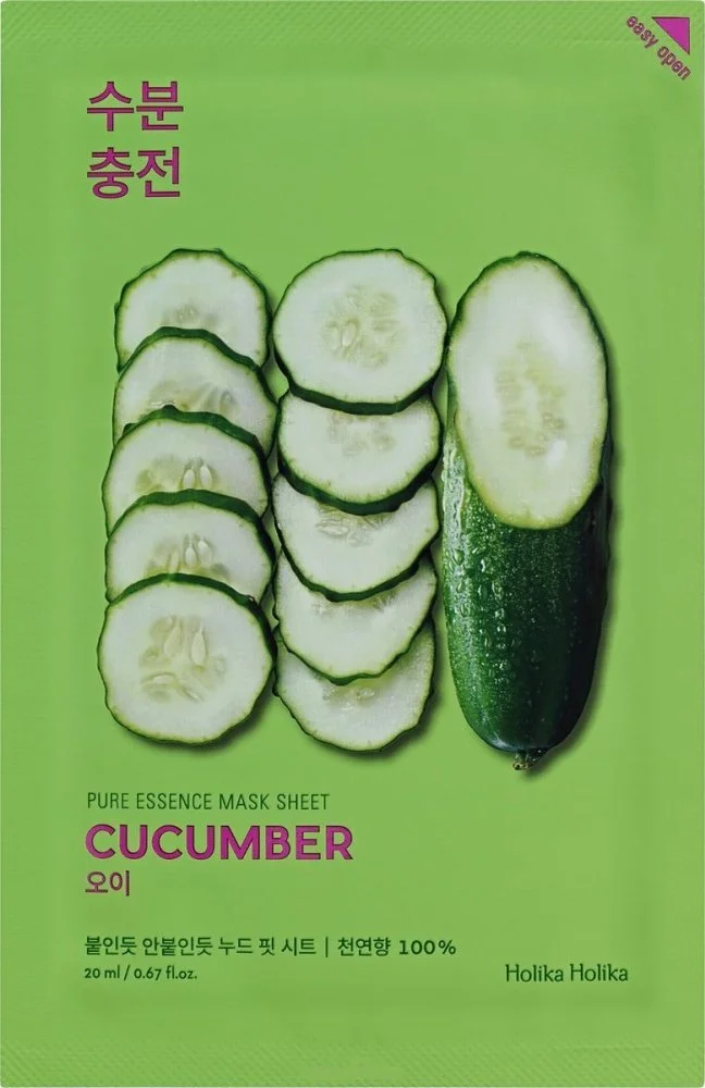 Успокаивающая тканевая маска с огурцом Holika Holika Pure Essence Mask Sheet Cucumber