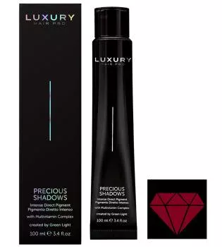 Интенсивный прямой пигмент Драгоценные оттенки Красный гранат Precious Shadows Red Garnet Green Light