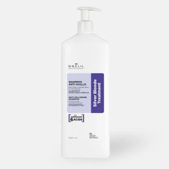 Антижелтый шампунь для светлых, мелированных и седых волос Amino Treatment Silver Blonde Shampoo Brelil
