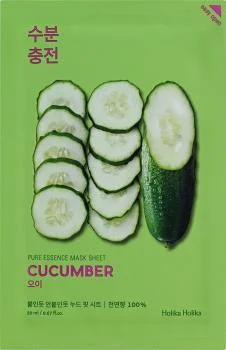 Успокаивающая тканевая маска с огурцом Holika Holika Pure Essence Mask Sheet Cucumber 23 мл Успокаивающая тканевая маска с огурцом Holika Holika Pure Essence Mask Sheet Cucumber 23 мл