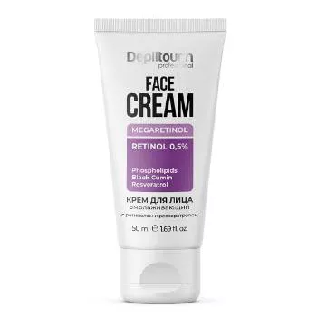 Крем омолаживающий для лица с ретинолом и ресвератролом Depiltouch 50 мл