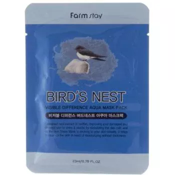 Тканевая маска с экстрактом ласточкиного гнезда Visible Difference Bird's Nest Aqua Mask Pack FarmStay 23 мл
