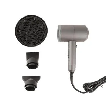 Профессиональный салонный ионный фен с 3 насадками, цвет серый Resuxi 1 шт