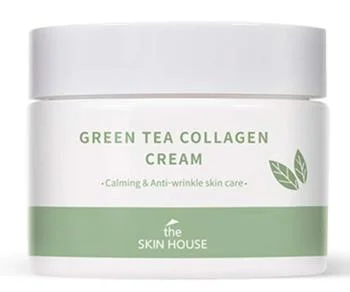 Успокаивающий крем на основе коллагена и экстракта зелёного чая Green Tea Collagen Cream The Skin House 50 мл