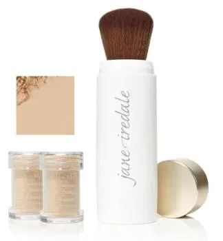 Защитная пудра с кистью - натуральный - Powder-Me SPF30 Refillable Brush Nude Jane Iredale 2*2,5 г