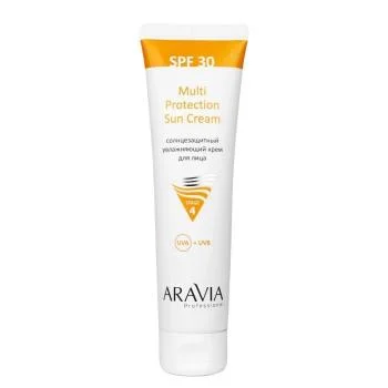 Солнцезащитный увлажняющий крем для лица Multi Protection Sun Cream SPF 30 Aravia 100мл