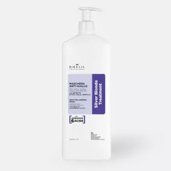 Антижелтая маска для светлых, мелированных и седых волос Amino Treatment Silver Blonde Mask Brelil