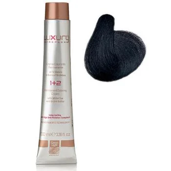 Стойкая крем-краска Интенсивный черный 1 Luxury Hair Color Intense Black 1 Green Light 100 мл