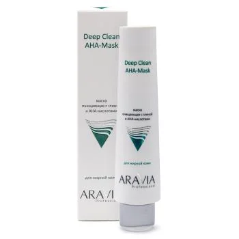 Очищающая маска с глиной и AHA-кислотами для лица Deep Clean AHA-Mask Aravia