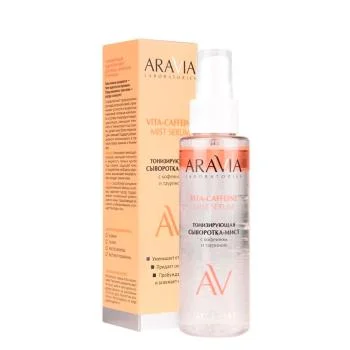Тонизирующая сыворотка-мист для лица с кофеином и таурином VITA-CAFFEINE MIST SERUM Aravia 110 мл