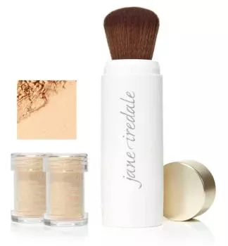 Защитная пудра с кистью - золото - Powder-Me SPF30 Refillable Brush Golden Jane Iredale 2*2,5 г