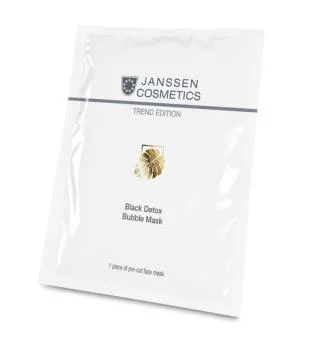 Биоцеллюлозная детокс-маска для глубокого очищения и обновления кожи Black Detox Bubble Mask Janssen Cosmetics