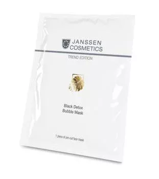 Биоцеллюлозная детокс-маска для глубокого очищения и обновления кожи Black Detox Bubble Mask Janssen Cosmetics