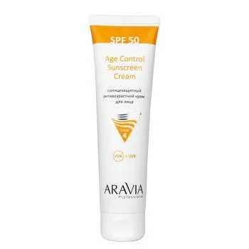 Солнцезащитный анти-возрастной крем для лица Age Control Sunscreen Cream SPF 50 Aravia 100мл