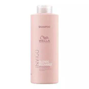 Шампунь-нейтрализатор желтизны для холодных светлых оттенков Invigo Blonde Recharge Wella 1000 мл