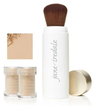 Защитная пудра с кистью - натуральный - Powder-Me SPF30 Refillable Brush Nude Jane Iredale