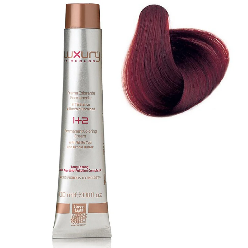 Стойкая крем-краска Светлый махагоновый фиолетовый блондин 8.52 Luxury Hair Color Light Mahogany Irisè Blond 8.52