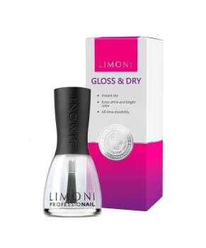 Покрытие Блеск и Сушка Gloss & Dry Limoni 15 мл
