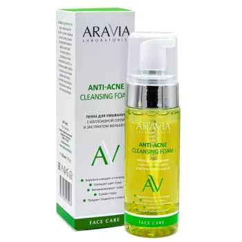 Пенка для умывания с коллоидной серой и экстрактом женьшеня Anti-Acne Cleansing Foam Aravia 150 мл