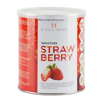 Тёплый воск в банках Земляничный с экстрактом земляники и маслом подсолнечника Beauty Image 800 мл