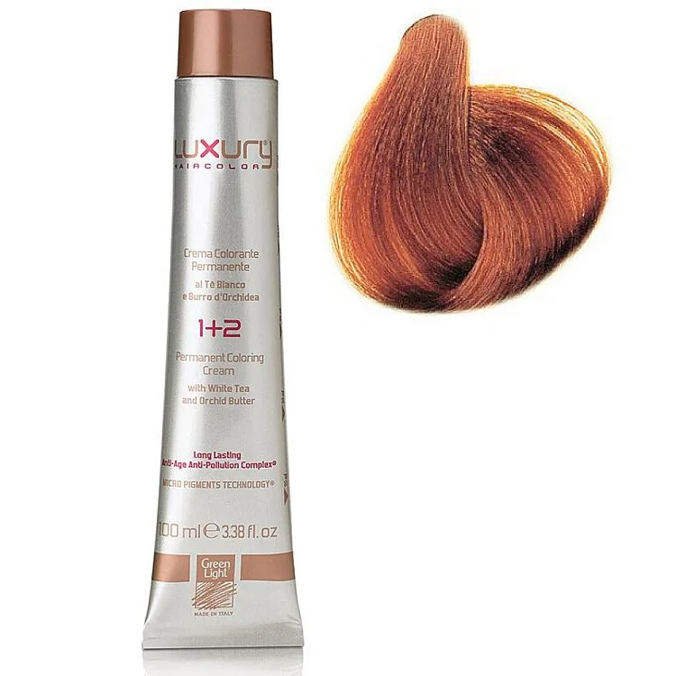 Стойкая крем-краска Светлый золотой медный блондин 8.34 Luxury Hair Color Light Golden Copper Blond 8.34