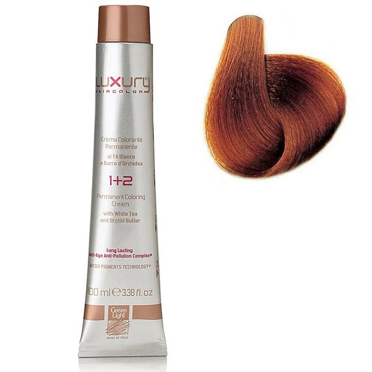 Стойкая крем-краска Золотой медный блондин 7.34 Luxury Hair Color Golden Copper Blond 7.34