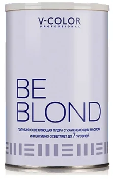 Порошок для осветления Be Blond, голубой, осветляет на 7 уровней V-Color 500 г