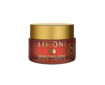 Крем для лица с золотом и экстрактом слизи улитки 24K Gold Snail Repair Rich Cream Limoni