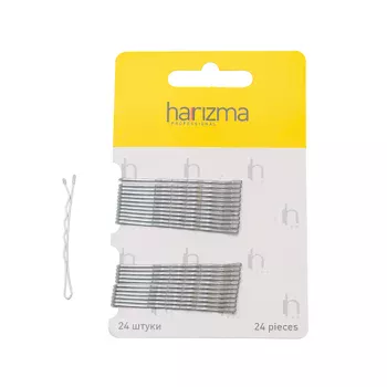 Невидимки 50 мм волна серебро Harizma 24 шт