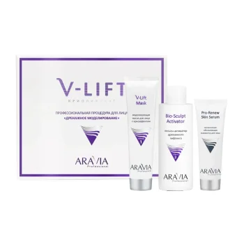 Профессиональная процедура для лица Дренажное моделирование V-Lift Aravia 1 шт