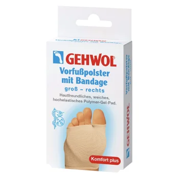 Защититная подушка под плюсну из гель-полимера и бандажа, правая, большая Gehwol