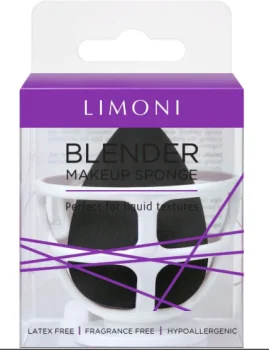 Спонж для макияжа в наборе с корзинкой Black Blender Makeup Sponge Limoni 1 шт