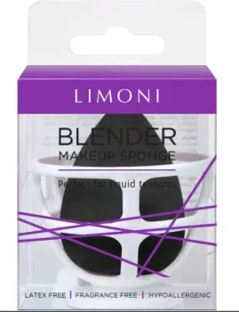 Спонж для макияжа в наборе с корзинкой Black Blender Makeup Sponge Limoni