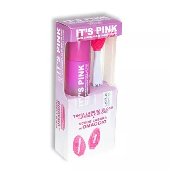 Набор Блеск для губ It's Pink Trasformative Gloss Lip Tint с отшелушивающей щеточкой Layla Cosmetics