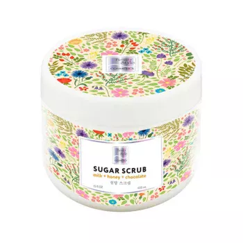 Сахарный скраб для рук, ног и тела Молоко, мед и шоколад Beauty Style 450 мл