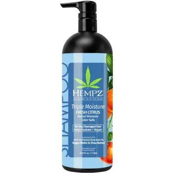 Шампунь Тройное увлажнение Triple Moisture Daily Herbal Replenishing Shampoo Hempz 1000 мл