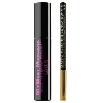 Набор из туши с эффектом накладных ресниц и черной подводки-карандаша Layla Cosmetics 1 шт
