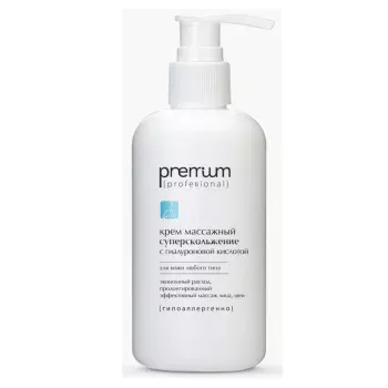 Массажный крем для лица и шеи Суперскольжение с гиалуроновой кислотой Premium 250 мл