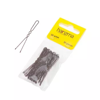 Шпильки 50 мм волна коричневые Harizma