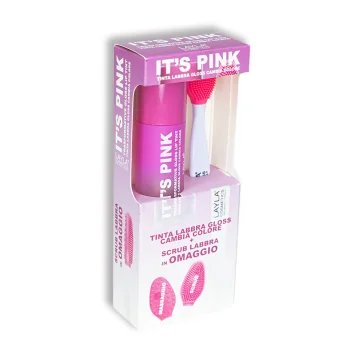 Набор Блеск для губ It's Pink Trasformative Gloss Lip Tint с отшелушивающей щеточкой Layla Cosmetics 5 мл