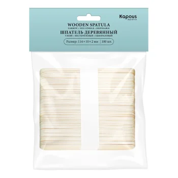 Шпатель деревянный узкий, 114*10*2 мм Kapous 100 шт