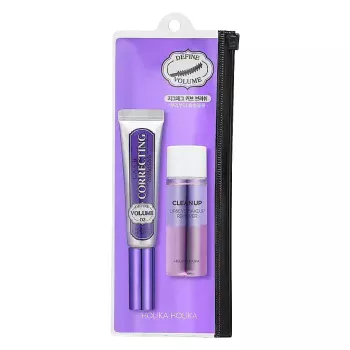 Водостойкая тушь для ресниц с эффектом подкручивания + ремувер Lash Correcting Mascara Holika Holika
