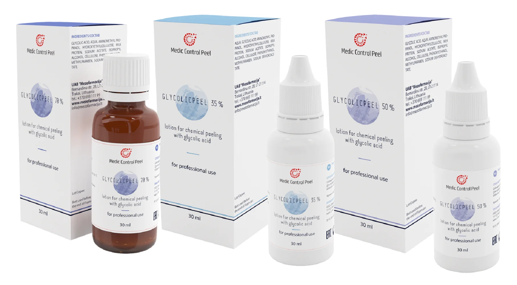 Лосьон для поверхностного химического пилинга Glycolicpeel 70%